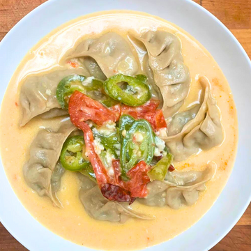 Bhutanese Ema Datshi Momo Soup - Very Spicy! Serves 2